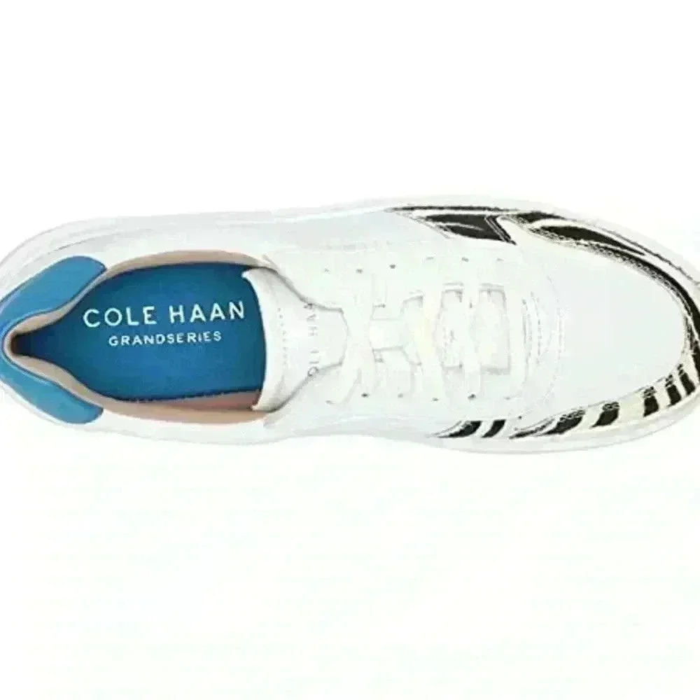 Cole Haan Women's Grandpro Rally Court Sneaker Size 5 B  W21916 White/Zebra/Blue - Picture 2 of 12